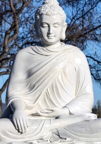 White Marble Buddha Statue Perfect for the Garden
