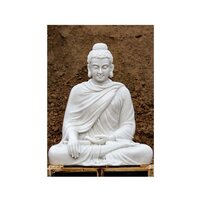 Large White Marble Buddha Statue Perfect for the Garden