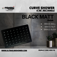 BLACK MATT CURVE SHOWER 4X6 RECTANGLE