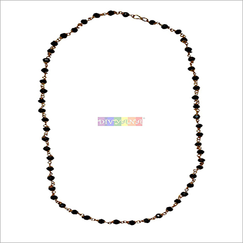 Single Strand Gold Plated Crystal Beads Necklace Black And Golden