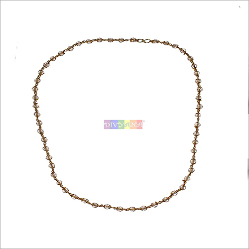Single Strand Multicoloured Gold Plated Crystal Beads Necklace