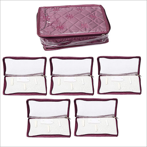 Jewellery Kit With 5 Pouches (Purple)