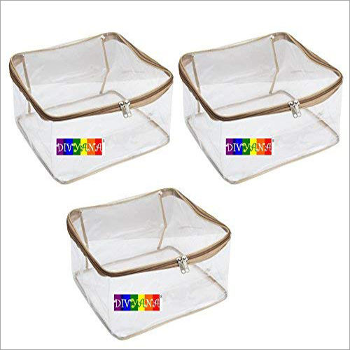 Plastic Heavy Duty Small Garments Lingerie Organiser Cover Transparent Pack of 3