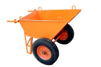 Double Wheel Barrow - Mild Steel, 28 Kg Weight | Long Service Life, Powder Coated Finish, Commercial Use