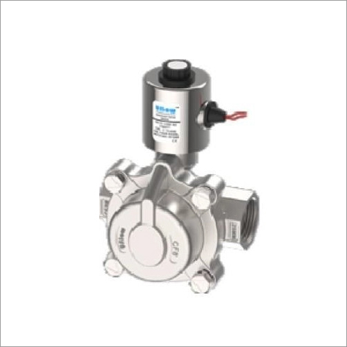 2 Way Solenoid Valve - Stainless Steel, Valve Size 1/2" - 2.5", Silver Color | Used for Gas, Water, Air Flow Control and Dosing Applications