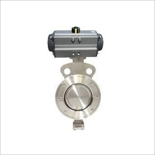 Silver Pneumatic Actuator Butterfly Valve