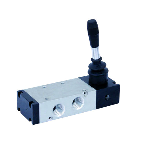 1-4 Inch 5-2 Way Hand Lever Valve - Pressure 0 to 10 Kg/cm2 , White-Black Color, Industrial Use, 1/4 Inch Size, Low Pressure Air Valve