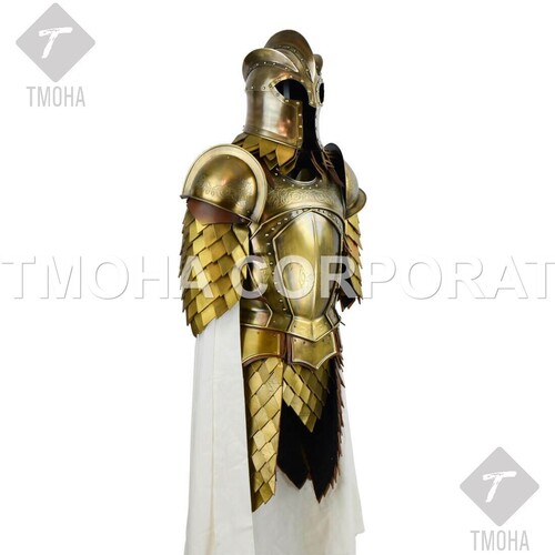 Medieval Steel Half Body Armour Roman Legatus Cuirass With Vendel Chain Helmet / Gothic Armor Suit HA0002