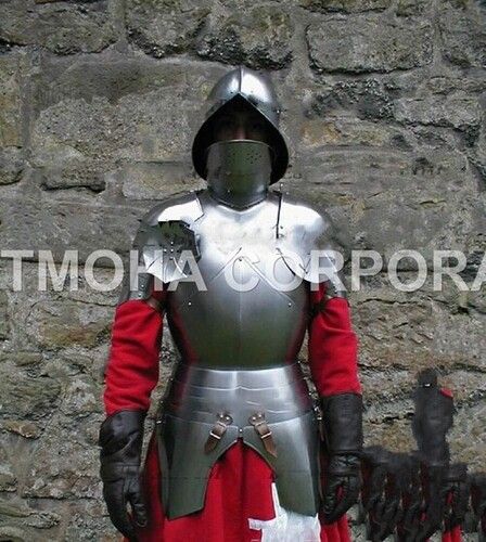 Iron Medieval Steel Half Body Armour Roman Legatus Cuirass With Vendel Chain Helmet / Gothic Armor Suit Ha0009