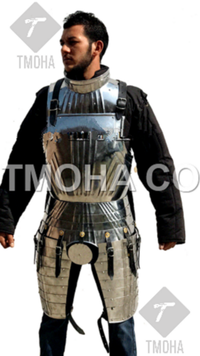 Medieval Steel Half Body Armour Roman Legatus Cuirass With Vendel Chain Helmet / Gothic Armor Suit HA0014