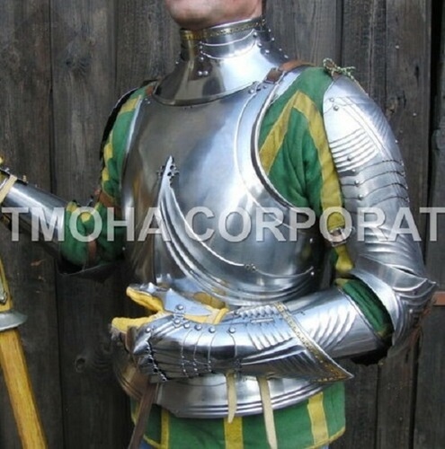 Medieval Steel Half Body Armour Roman Legatus Cuirass With Vendel Chain Helmet / Gothic Armor Suit HA0015