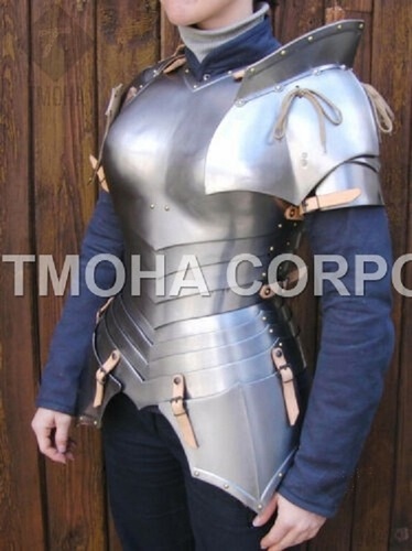 Medieval Steel Half Body Armour Roman Legatus Cuirass With Vendel Chain Helmet / Gothic Armor Suit HA0020