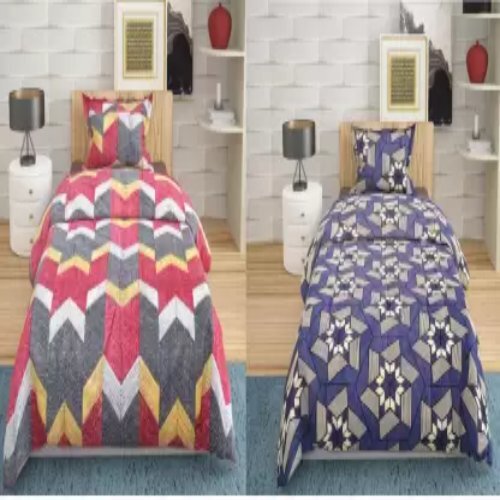Polycotton Queen Bed Cover - Polycotton Fabric, Queen Size, Multicolour | Lightweight, Reusable, Versatile for All Seasons, Stylish Elegance