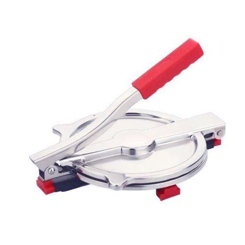 PURI PRESS MACHINE - Stainless Steel, 6 Inch Diameter | Fancy Shaped Anti-Slip Grip, Heavy Anti-Skid Base for Easy Puris Flattening