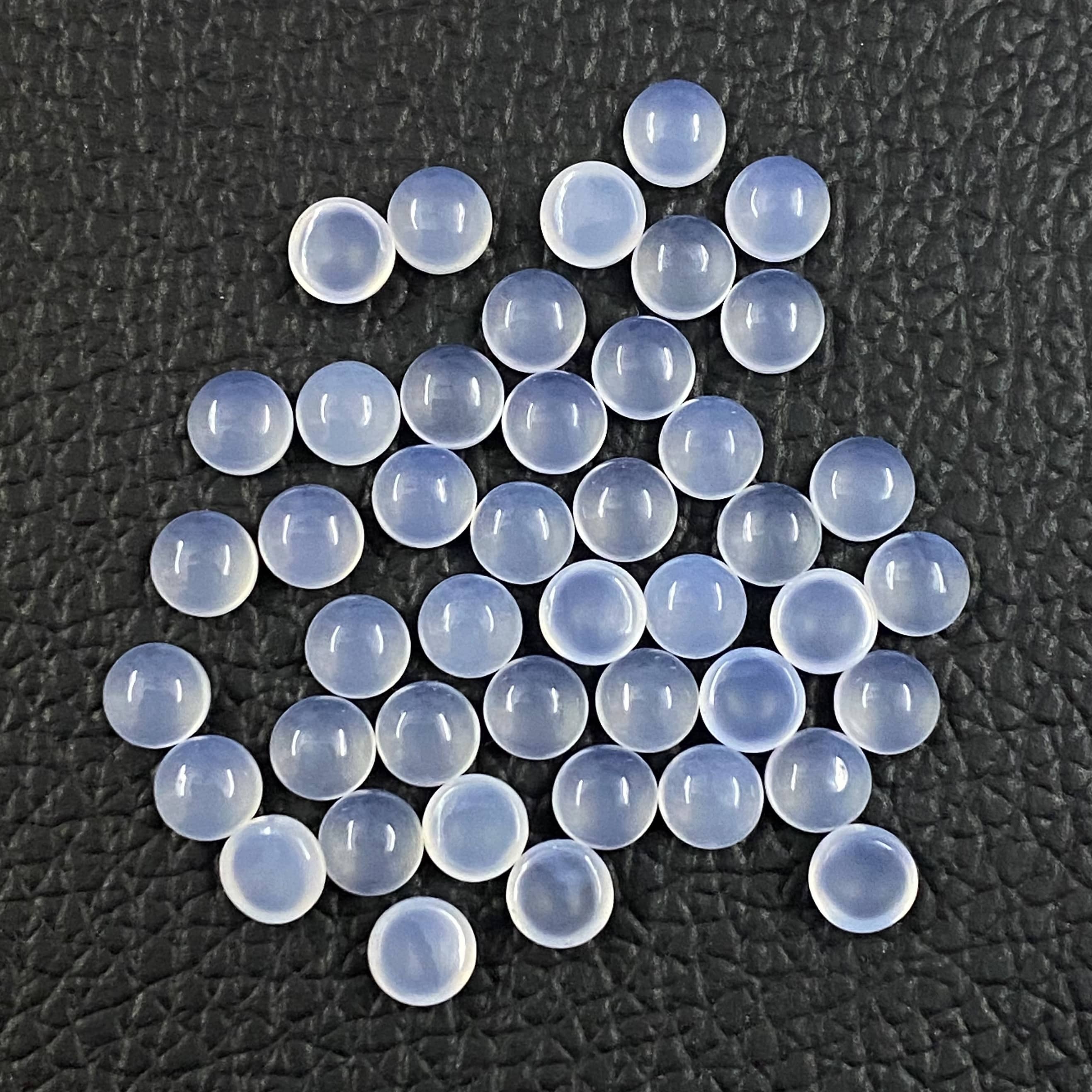 Blue Chalcedony Round Cabochon Loose Gemstones