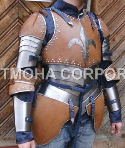 Medieval Steel Half Body Armour Roman Legatus Cuirass With Vendel Chain Helmet / Gothic Armor Suit HA0025