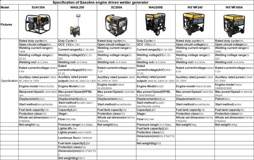 Gasoline engine driven welder generator