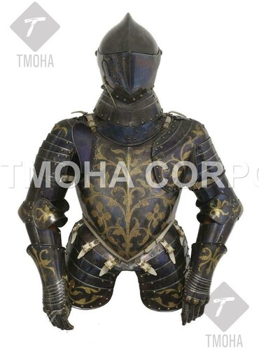 Medieval Steel Half Body Armour Roman Legatus Cuirass With Vendel Chain Helmet / Gothic Armor Suit HA0032