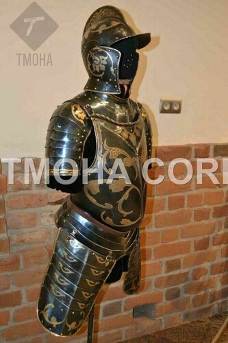 Medieval Steel Half Body Armour Roman Legatus Cuirass With Vendel Chain Helmet / Gothic Armor Suit HA0033