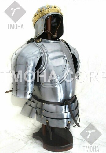 Medieval Steel Half Body Armour Roman Legatus Cuirass With Vendel Chain Helmet / Gothic Armor Suit HA0034