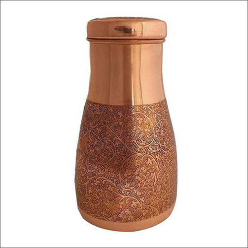 Copper Jar Bottle - Pure Copper Leak-Proof Design with Durable Lid Wide Mouth for Easy Cleaning Polished Finish in Elegant Copper Color
