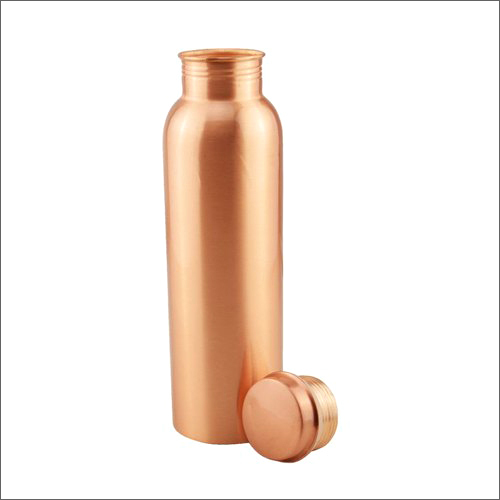 Seamless Copper Water Bottle - 950 ML, Copper Material with Screw Cap, Polished Finish and Easy Carry Grip for Travel and Office Use
