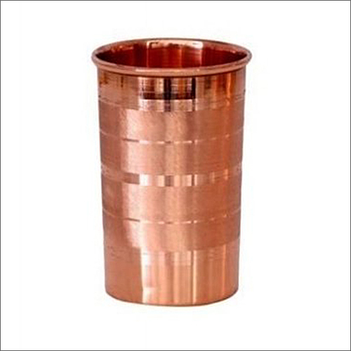 Copper Glass - 250Ml | Antibacterial, Premium Quality Metal, Glossy Finish, Cylindrical Design, Durable for Long-Term Use