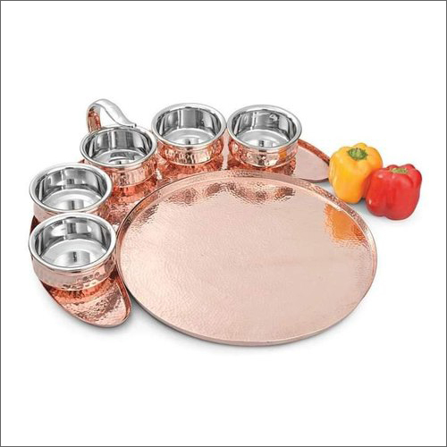 SS Copper Thali Set