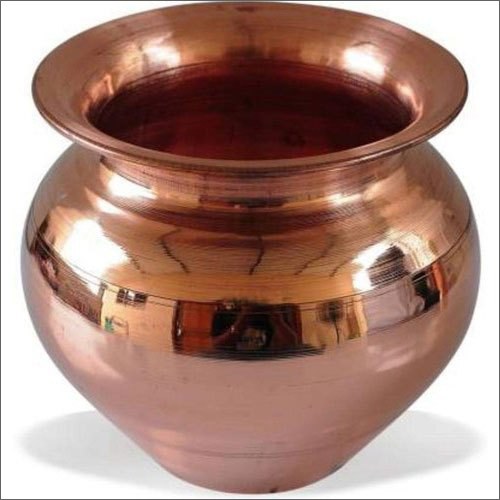 Copper Lota - 1000Ml Capacity, 7.5x7.5 Inch Plain Design | 100% Pure Copper with Glossy Finish, Easy to Maintain, Ideal for Health and Spiritual Use