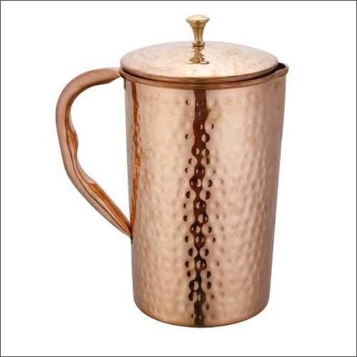 1.5Ltr Hammered Copper Jug - Copper Material, 1.5 Liter Capacity, Gold Color | Handcrafted, Leak-Proof, Easy-to-Wash Design for Daily Hydration