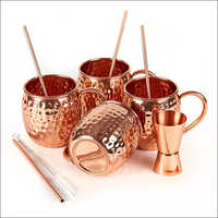 Pure Copper Mug Set - 300ml Capacity, Hammered Design | Premium Gifting Option With Health Benefits