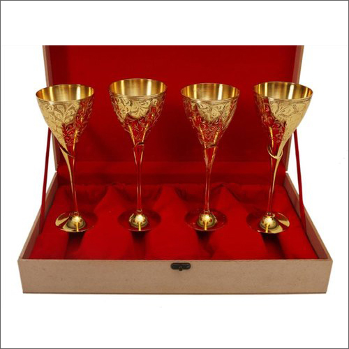 Brass Wine Glasses - 200Ml, Golden Metal Finish with Modern Design and Anti-Abrasive Coating