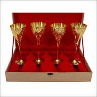 Brass Wine Glasses - 200ml, Golden Metal Finish With Modern Design And Anti-abrasive Coating