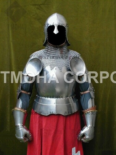 Medieval Steel Half Body Armour Roman Legatus Cuirass With Vendel Chain Helmet / Gothic Armor Suit HA0040