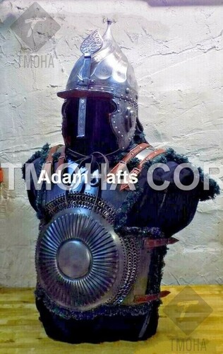 Medieval Steel Half Body Armour Roman Legatus Cuirass With Vendel Chain Helmet / Gothic Armor Suit HA0041