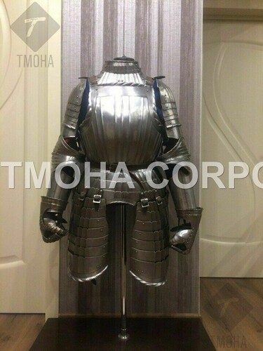 Medieval Steel Half Body Armour Roman Legatus Cuirass With Vendel Chain Helmet / Gothic Armor Suit HA0045