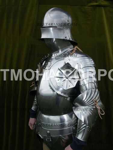 Medieval Steel Half Body Armour Roman Legatus Cuirass With Vendel Chain Helmet / Gothic Armor Suit HA0046