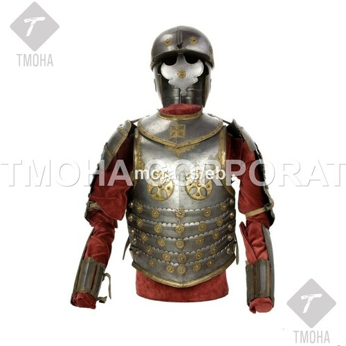 Iron Medieval Steel Half Body Armour Roman Legatus Cuirass With Vendel Chain Helmet / Gothic Armor Suit Ha0049