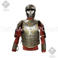 Medieval Steel Half Body Armour Roman Legatus Cuirass With Vendel Chain Helmet / Gothic Armor Suit HA0049