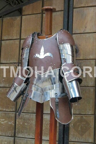 Medieval Steel Half Body Armour Roman Legatus Cuirass With Vendel Chain Helmet / Gothic Armor Suit HA0050