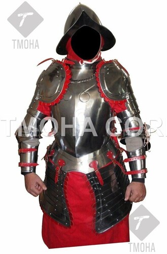 Medieval Steel Half Body Armour Roman Legatus Cuirass With Vendel Chain Helmet / Gothic Armor Suit HA0058