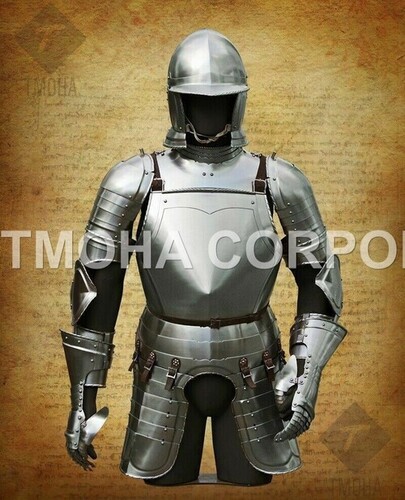 Medieval Steel Half Body Armour Roman Legatus Cuirass With Vendel Chain Helmet / Gothic Armor Suit HA0059