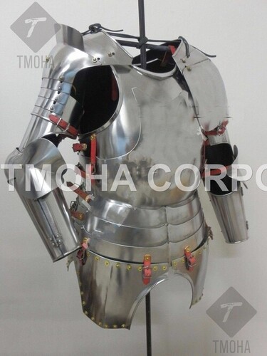 Medieval Steel Half Body Armour Roman Legatus Cuirass With Vendel Chain Helmet / Gothic Armor Suit HA0060