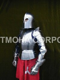Medieval Steel Half Body Armour Roman Legatus Cuirass With Vendel Chain Helmet / Gothic Armor Suit HA0062