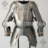 Medieval Steel Half Body Armour Roman Legatus Cuirass With Vendel Chain Helmet / Gothic Armor Suit HA0063