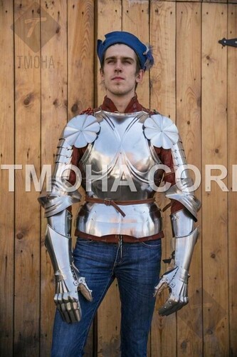Medieval Steel Half Body Armour Roman Legatus Cuirass With Vendel Chain Helmet / Gothic Armor Suit HA0064