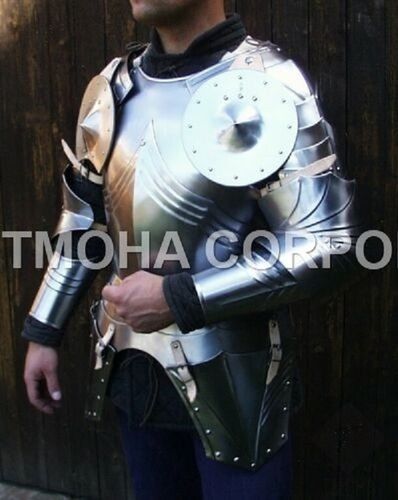 Iron Medieval Steel Half Body Armour Roman Legatus Cuirass With Vendel Chain Helmet / Gothic Armor Suit Ha0065