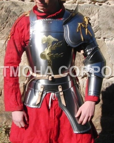 Medieval Steel Half Body Armour Roman Legatus Cuirass With Vendel Chain Helmet / Gothic Armor Suit HA0067