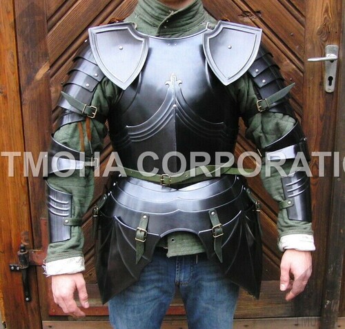 Medieval Steel Half Body Armour Roman Legatus Cuirass With Vendel Chain Helmet / Gothic Armor Suit HA0070