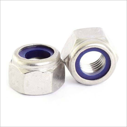 Silver Stainless Steel Nylock Nut